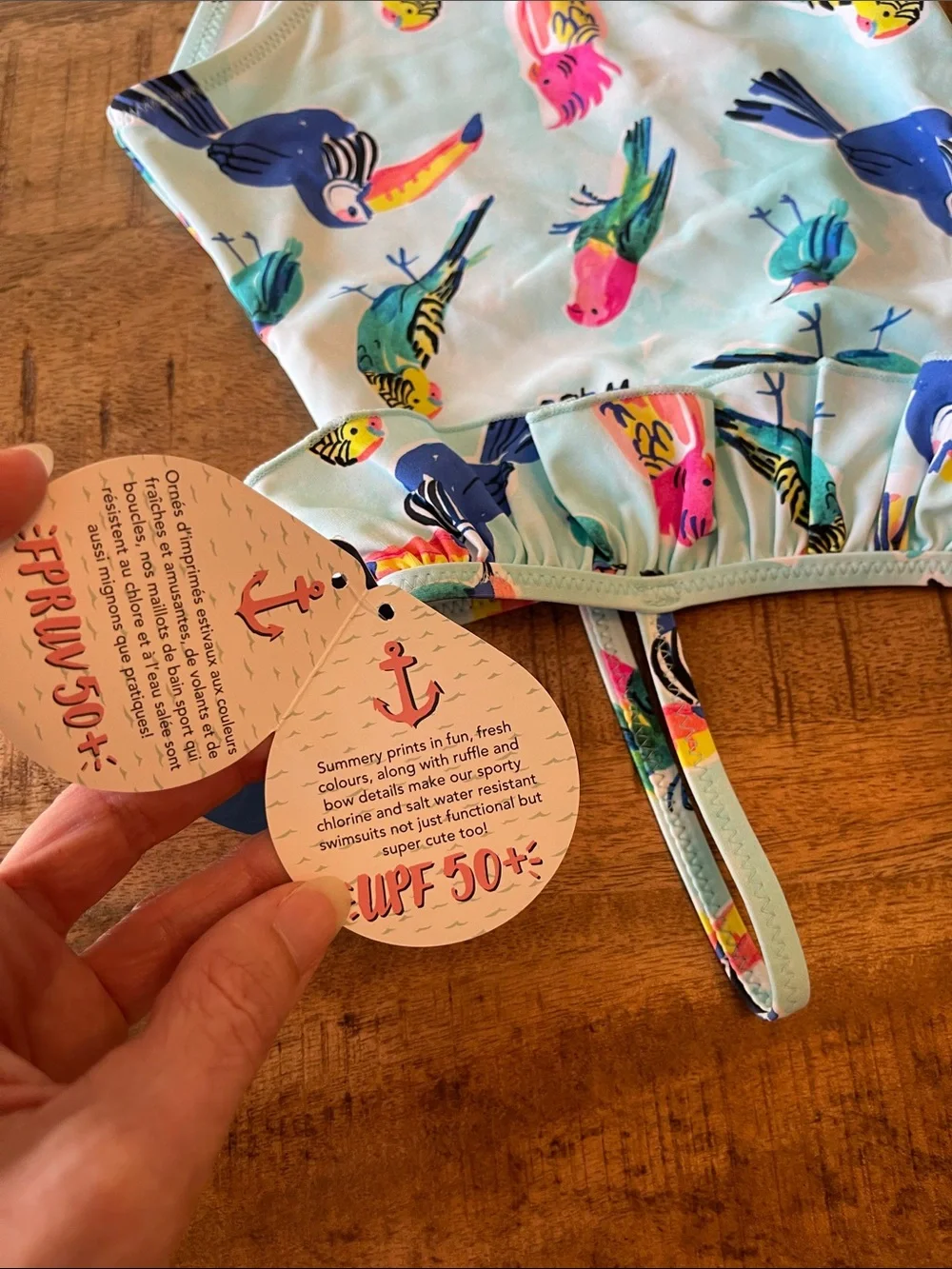 Hatley Swim Tropical Birds Swimsuit Ruffle New 2